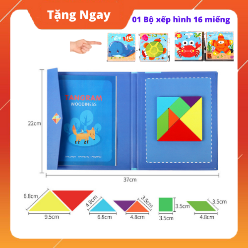 Sách ghép hình bằng nam châm Tangram